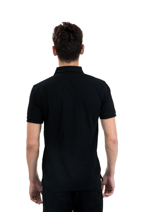 Mens Black Polo Red Skull