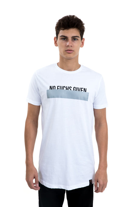 Unisex Essential Slogan White Longline T-Shirt