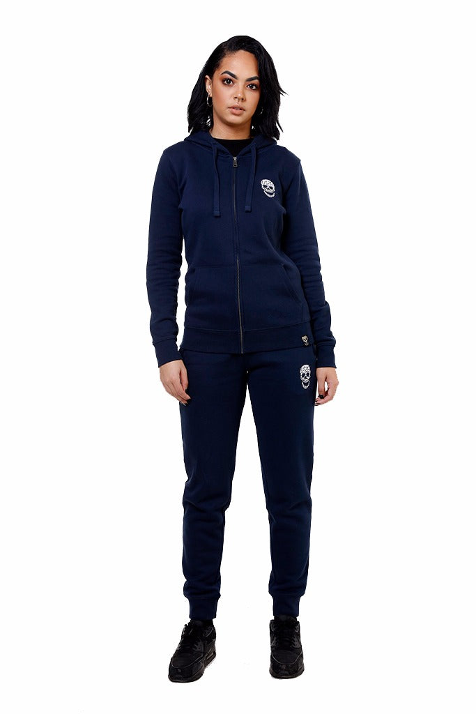 Ladies Navy Zip Hoodie