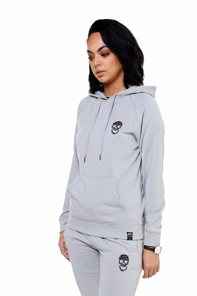 Ladies Silver Slim Fit Hoodie